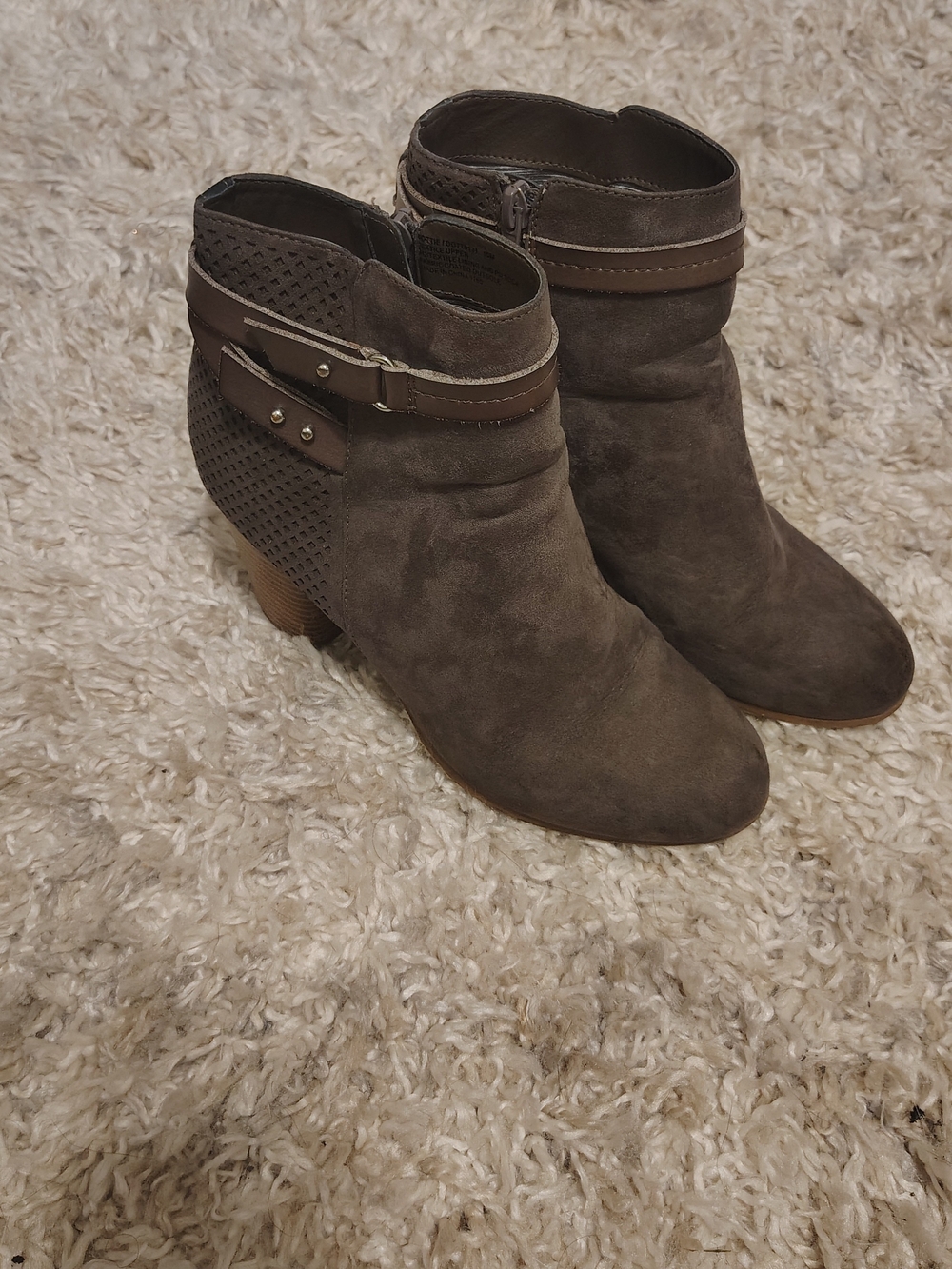Women’s Steve Madden Taupe Suede Ankle Bootie with Side Buckle